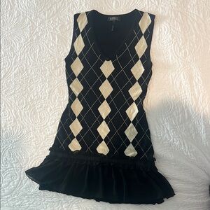 Buffalo Black and Cream Argyle Dress